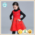 Winter rot Kinder Kleid Herbst Winter Pinafore Mäntel Mädchen Kleider Mode Pinafore für Kinder Blumen appliziert